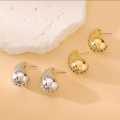 Crystal Tear Drop Earrings TDE-116 Glossy Shine Earrings for Girls / Women / Ladies, Chunky Dome, Water Drop, Hallow Stud with Rhinestone, Plastic Electroplated Artificial Jewelry. 