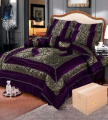 Elegance Bridal Bed Set - Luxurious Satin & Lace with Embroidered Details Bed Set Fancy Bridal Bed Sheet Set Pillow Cover Cushion Cover Neck Roll Set of 8 Pieces. 