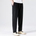elegantstunning Men Linen Trousers Summer Loose Casual Pants Straight Large Size Breathable Long Pants. 