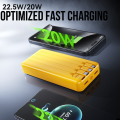Q125 Cyberpunk Powerbank 20000mAh with 66W Superfast PD Output | Built-in 4 Cables | Digital Display for Real-Time Charging Status | Stylish Cyberpunk Design | High-Capacity Powerbank for Android, iPhone, Laptops, and WiFi Routers | Fast Charging & Durabl. 