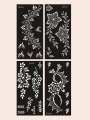 4 Sheets mehendi design stickers, Beautiful mehndi stickers for ladies and girls, easy to use  mehendi DIY. 