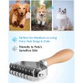 LKPCIGCXM Pet Grooming Brush, 2 Sided Undercoat Rake for Dogs & Cats,Safe Dematting Comb & Deshedding Tool for Matted Hair/Tangles. 