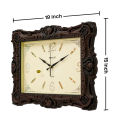 Hitco Square Antique Wall Clock - Unique Design Wall Clocks - Wall Clocks for Bedroom / Living Room / Decor - Square Clock Wall Stylish - Decorating Item - Golden Clock. 