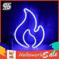 HelloWorld Neon Light Non-Glaring Flame LED Light Sign Wall Hanging Decoration. 