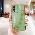 Maitus for Infinix Note 12 (G96) Back Cover with Bracelet Chain Love Heart Lanyard Fashion 6D Plating Shiny Girls Cases Soft Silicone Mobile Phone Protective Case. 