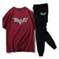 Black Summer Printed Tracksuit For Men & Boys - Soft & Comfortable Fabric T Shirt & Trouser Printed Tracksuit. 