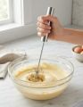 Stainless Steel Push Whisk | Semi-Automatic Egg Beater & Kitchen Hand Mixer Tool. 