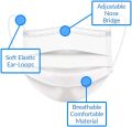 Disposable Face Mask White 3 Protective Layers, Nose Pin Cover Pack Of 50Pcs For Adult. 