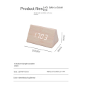 Digital Clock LED Wooden Alarm Clock Table Sound Control Electronic Clocks Desktop Home Table Decor Black. 