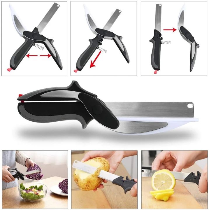 clever cutter Heavy-duty Kitchen Shear Multifunctional Stainless Steel Sharp and Durable Suitable Scissors 2 in 1 peeler cutter kitchen tools