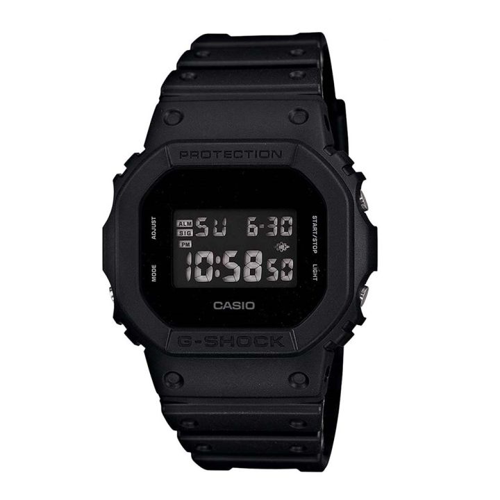 Casio G Shock Mens Square Black Digital Dial Black Resin Band Watch-DW-5600BB-1DR