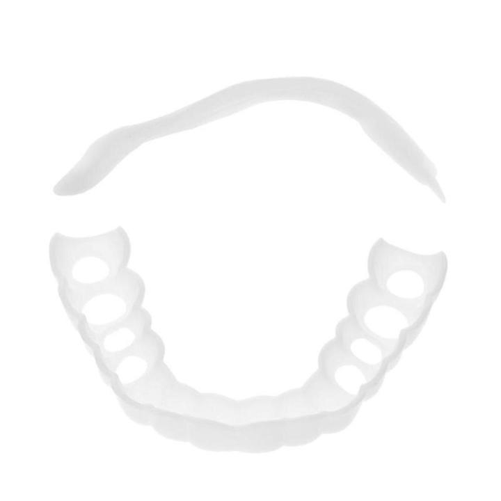 【Hengli jewelry story】Whitening Snap Perfect Smile Denture Teeth Comfort Fit False Teeth Reusable Teeth Cover Adjustable Flex for Upper One Teeth Dent