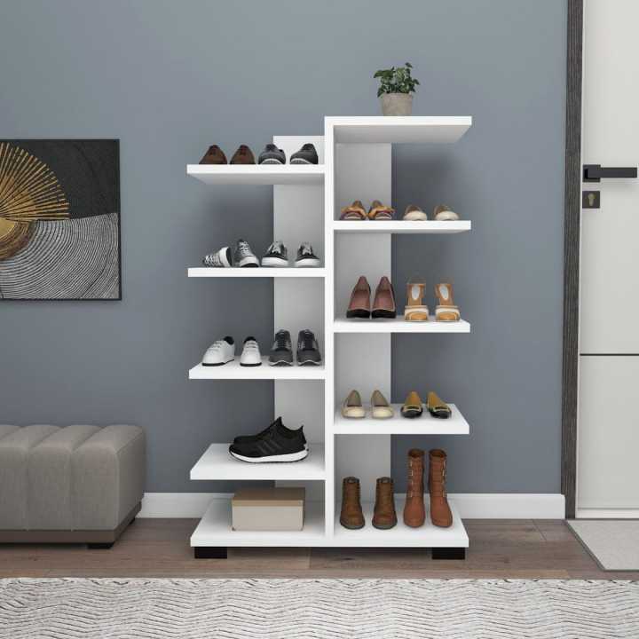 Multi Purpose Wooden Shoes Storage Stand 10 Tiers Shoe Rack Organizer ...