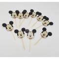 MICKEY MOUSE CUPCAKE TOPPERS ( PACK OF 10 CUPCAKE TOPPERS ). 