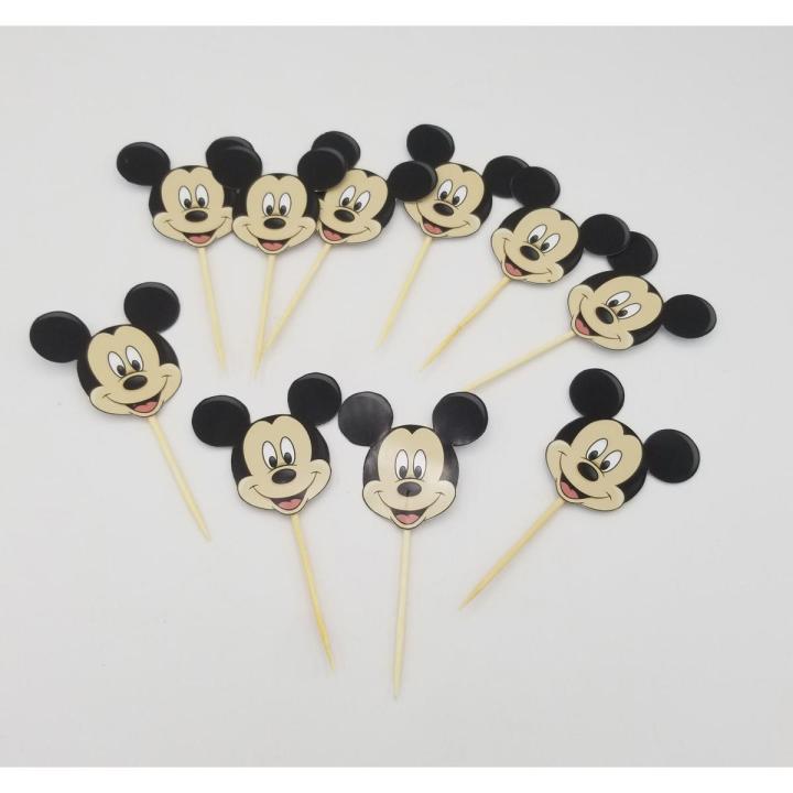 MICKEY MOUSE CUPCAKE TOPPERS ( PACK OF 10 CUPCAKE TOPPERS )