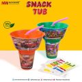 2 in 1 Snack Tub with Straw Glass For Kids Snack and Drink Cup, Cup Bowl Combo with Straw, Stadium Tumbler , Stadium Cups for Cinema, Snackz Cups with Top Bowl for Popcorn French Snacks and Cup for Drinks. 