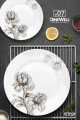Dine Well 77 Pcs Crystal Coated Melamine Dinner Set – Double Glaze | Glass Lid | Premium Crockery for 8 Person | Luxury Gift Set | Heat Resistant | Dishwasher Safe | Wedding & Home Use. 