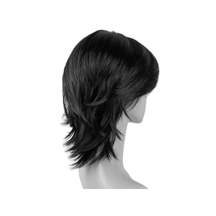 [ New ] Wolf Tail Anchovy Head Unisex Wig Same Style Warrior Head Long Straight Hair Handsome Younger Wig Sheath