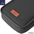 WIWU Minimalist Tech Pouch Travel Electronic Organizer Bag, Waterproof Electronics Accessories Pouch Bag for Apple Pencil, Hard Drives, Power bank, Cable, Charger, Phone, USB, SD Card (Black). 
