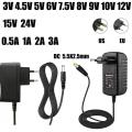 AC110-240V DC 5V 6V 8V 9V 10V 12V 15V 24V0.5A 1A 2A 3A Universal Power Adapter Supply Charger EU US for LED Strip Lights Camera. 