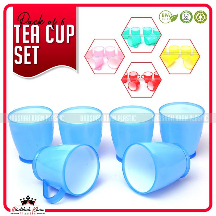 6Pcs Plastic Tea Mug/Cup - Best Quilty Products- Unbreakable