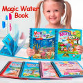 Magic Water Coloring Book for Kids Reusable Magic Water Quick Dry Book Water Coloring Book Doodle with Magic Pen Painting Board for Children Education Drawing Pad. 