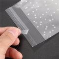 600Pcs Frosted Cute Dots Plastic Pack Candy Cookie Soap Packaging Bags Cupcake Self Adhesive Sample Bag 10cm. 
