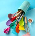 Wooden Handle Non-stick silicon spoon Set/ 12 pieces. 