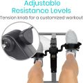 Folding Pedal Exerciser Under Desk Exercise Bike for Seniors Elderly Sit Down Stationary Peddler Equipment for Arm, Leg, Hand, Foot Mini Floor Bicycle with LCD Display Adjustable Tension. 