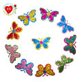 Wall decoration colorful small butterfly glitter adhesive stickers. 
