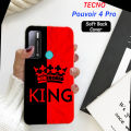 Tecno Pouvoir 4 Pro Back Cover - King Soft Case - Red. 