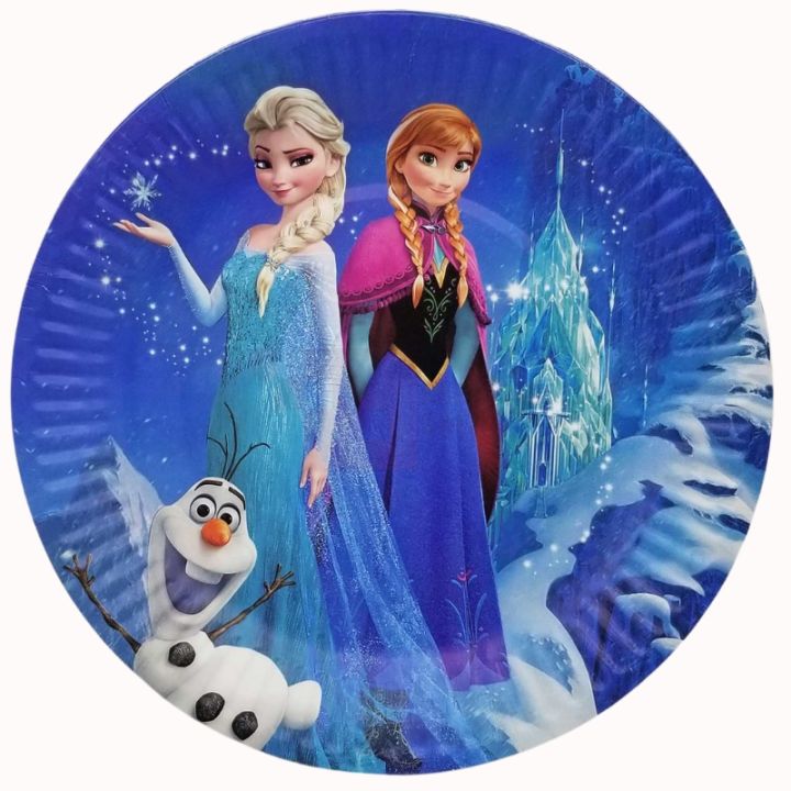 FROZEN THEME PAPER PLATES - PACK OF 10 PAPER PLATES - FROZEN THEME BIRTHDAY PARTY TABLEWARE