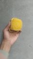 Soft Silicone Bath Scrubber with Soap Dispenser Compartment - Yellow Manual Body Massage Brush & Loofah Shower Brush for Deep Cleansing & Skin Exfoliation. 