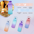 3pcs | 2pcs Motivational Water Bottle With Straw | 2L Gradient Color Drinking Water Bottle. 