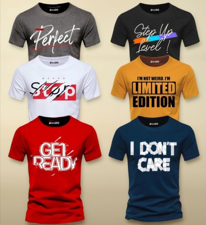 Pack OF 6 Half Sleeve DTF Printed T-Shirt For Men's | Daraz.pk