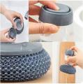 Kitchen Round Dish Sponges Scourer Cleaning Ball with Handle,Multi-Purpose Scrub Scrubber Sponge Pads Ball for Pot Pan Dish Wash Cleaning with Soap Dispenser. 