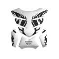 3D Gloss Silver Stereo Rubber Motorcycle Gas Fuel Oil Tank Pad Sticker Protector Cover Fish Bone Decals Black Pro Gripper Silver. 