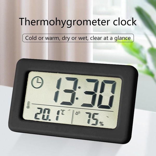 LCD Digital Thermometer Hygrometer Clock Indoor Temperature Humidity