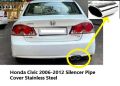 Stainless Steel Exhaust Rear Tail Pipe Tip Muffler Protector Custom Fit For Honda Civic 2006-2012 (Reborn). 