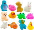 Pack of 6pcs Lovely Mixed Squishy Toys Floating Animals Colorful Soft Rubber Educational Swimming Water Toys Rubber Float Squeeze Sound Squeaky Bathing Toy for Baby Boy and Girl. 