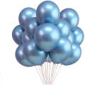 Super Metallic / Chrome Light Blue Balloons 10Pcs 12 Inch. 