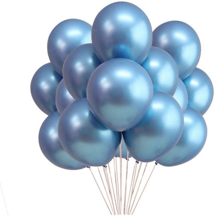Super Metallic / Chrome Light Blue Balloons 10Pcs 12 Inch