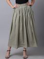 Pure Cotton Flared Maxi Skirt For Women. AF-003. 