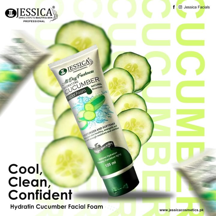 Jessica Hydrating Cucumber Facial Foam - 125ml