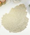 Decorative Table Mats Plastic Table Cover & PVC Placemat Set Round Floral Leaf Design Pack of 6 Table Mats for Dining Table. 