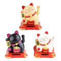 Chinese Lucky Cat Solar Powered Gold Waving Cat Hand Paw Up Wealth Prosperity Welcoming Good Luck Waving Cat Birthday Gift. 