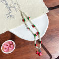 Cute Accessory  Chain Decorative Cherry Design Anti-Lost Beaded Lanyard  Beads Korean Keychain for For iPhone For Samsung Camera Users Jewelry Addition Keyholder. 