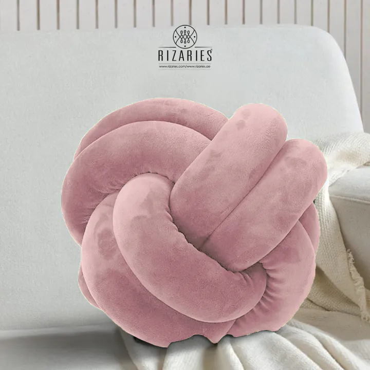 Rizaries%20Knot%20Pillow%20Ball%20Cushion%2023cm%20Soft%20Velvet%20Round%20Throw%20Pillow%20for%20Sofa,%20Bed%20&%20Living%20Room%20Decor%20-%20Image%202