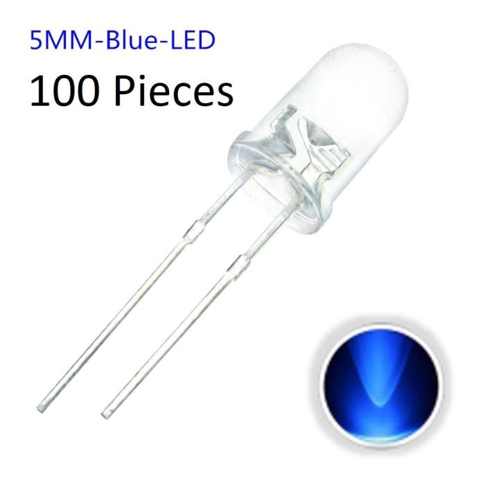 Leds 5mm Pack Of 100 Pieces Crystal Clear Red Green Blue