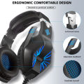Gaming Headset, Over-Ear Headphones with Noise Cancelling Microphone and Breathable Ear Pads, Bass Surround Sound & Glowing LED Light, Versatile Compatibility Game Headset for PC Switch. 